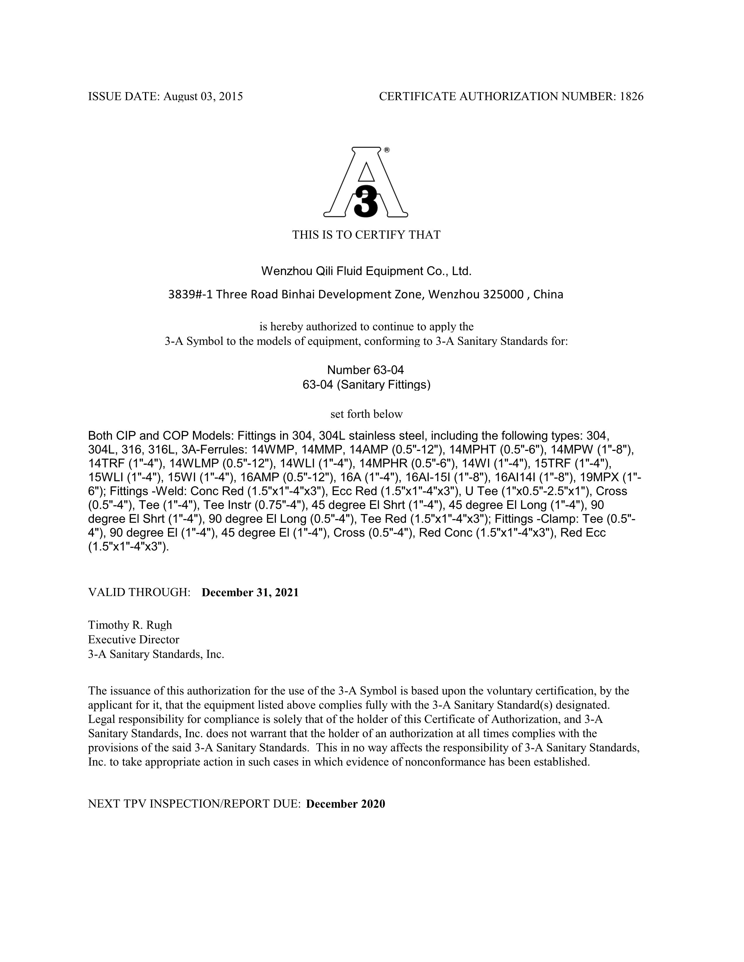 2021 3A certificate renewal