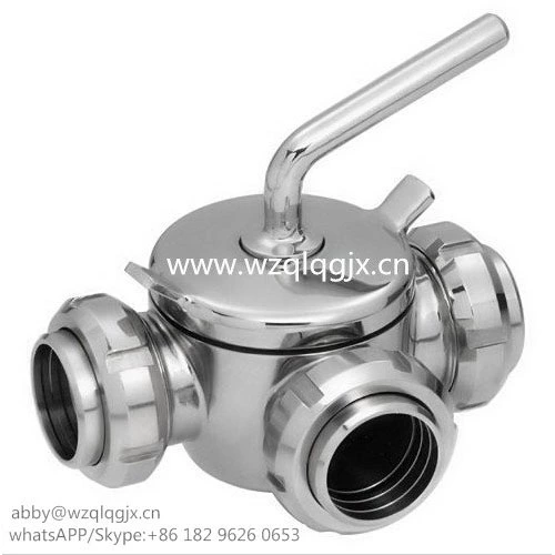 Sanitary Stainless Steel Dairy Plug Valve with Union