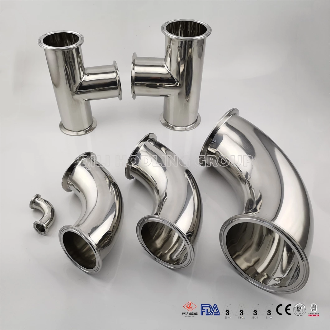 Sanitary Stainless Steel Pipe Fittings Elbow, Tee, Reducer with Electricity Polishing