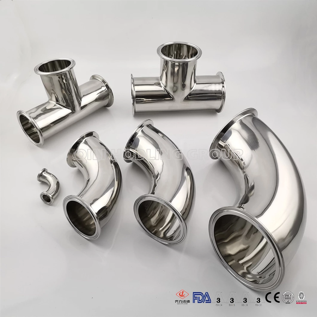 Sanitary Stainless Steel Pipe Fittings Elbow, Tee, Reducer with Electricity Polishing