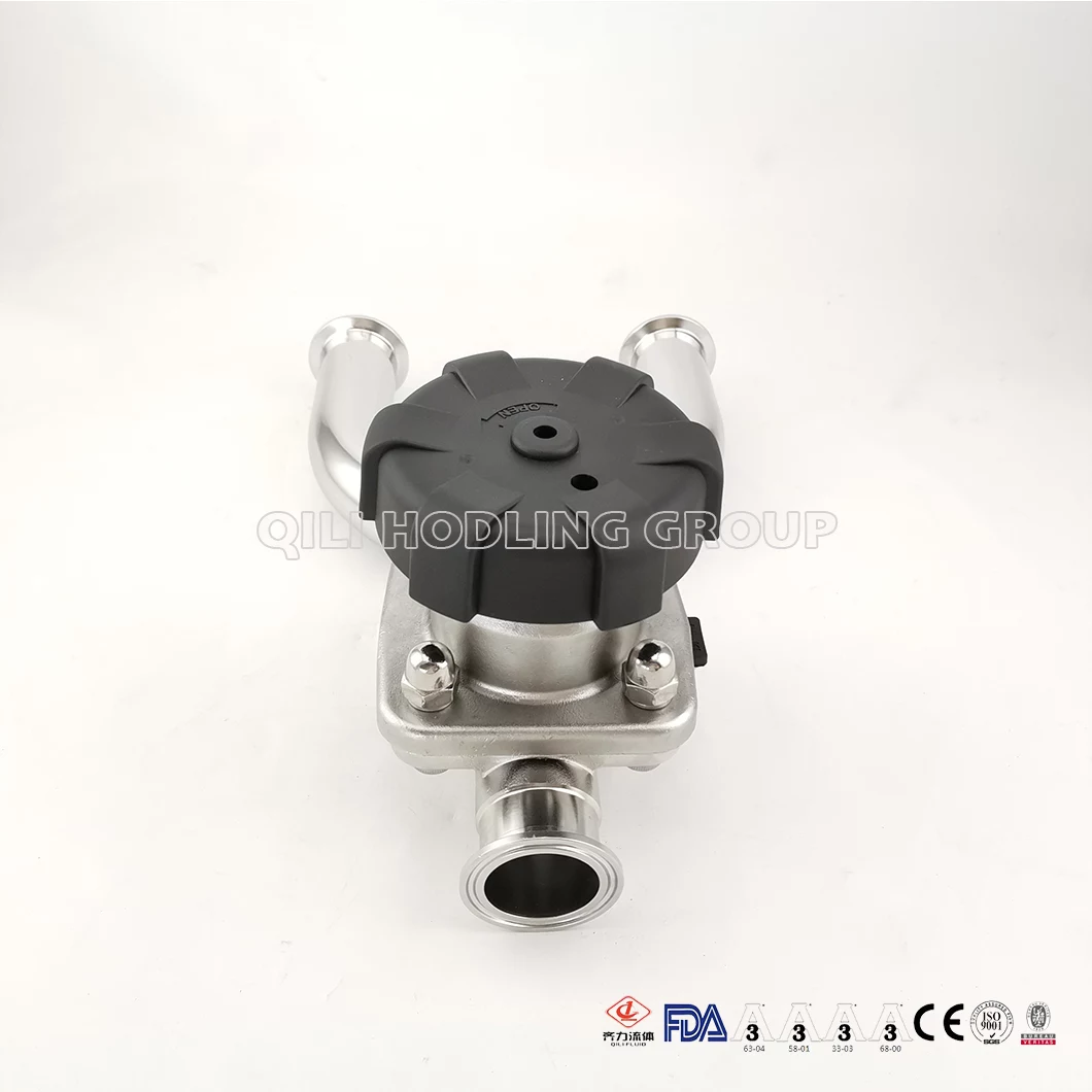 Sanitary 316L Reducing 3 Three Way U Type Hydraulic Diaphragm Valve
