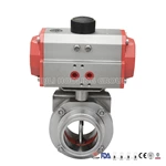 Stainless Steel Pneumatic Sanitary Clamped Butterfly