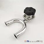 Sanitary 316L Reducing 3 Three Way U Type Hydraulic Diaphragm Valve