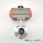 Sanitary Butterfly Valve with Pneumatic Actuator Double Acting