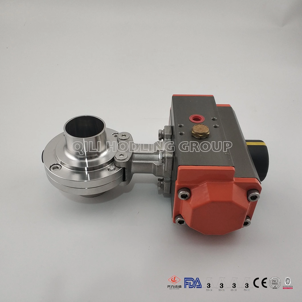 Sanitary Butterfly Valve with Pneumatic Actuator Double Acting