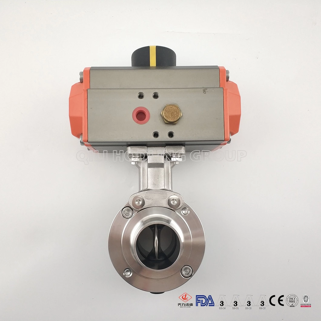 Sanitary Butterfly Valve with Pneumatic Actuator Double Acting