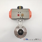 Sanitary Butterfly Valve with Pneumatic Actuator Double Acting