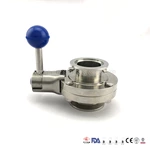 Sanitary Stainless Steel Clamped Butterfly Valve Food Grade SS304 SS316L