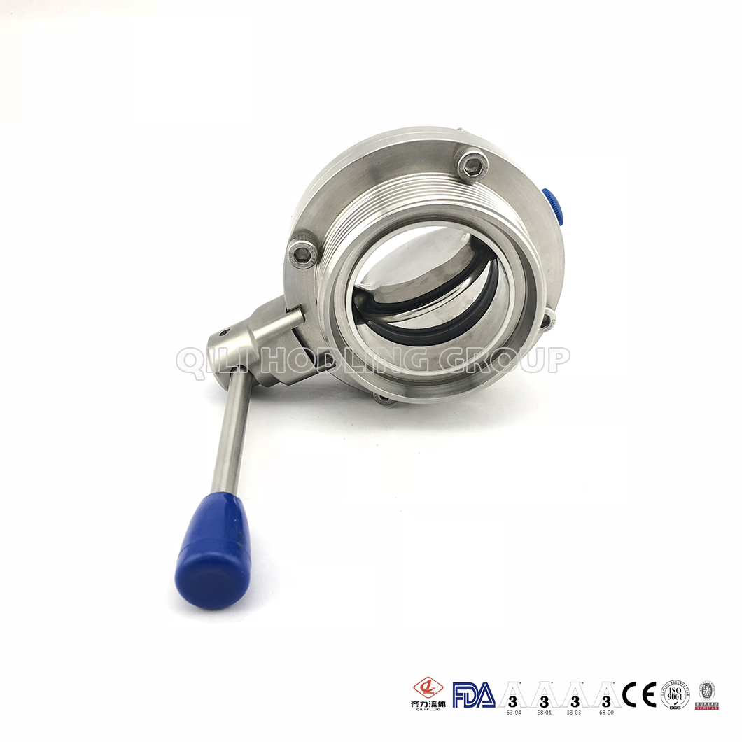 Sanitary Butterfly Valve 304 316L Tc Clam Weld Thread Male Female Connection CNC Machine