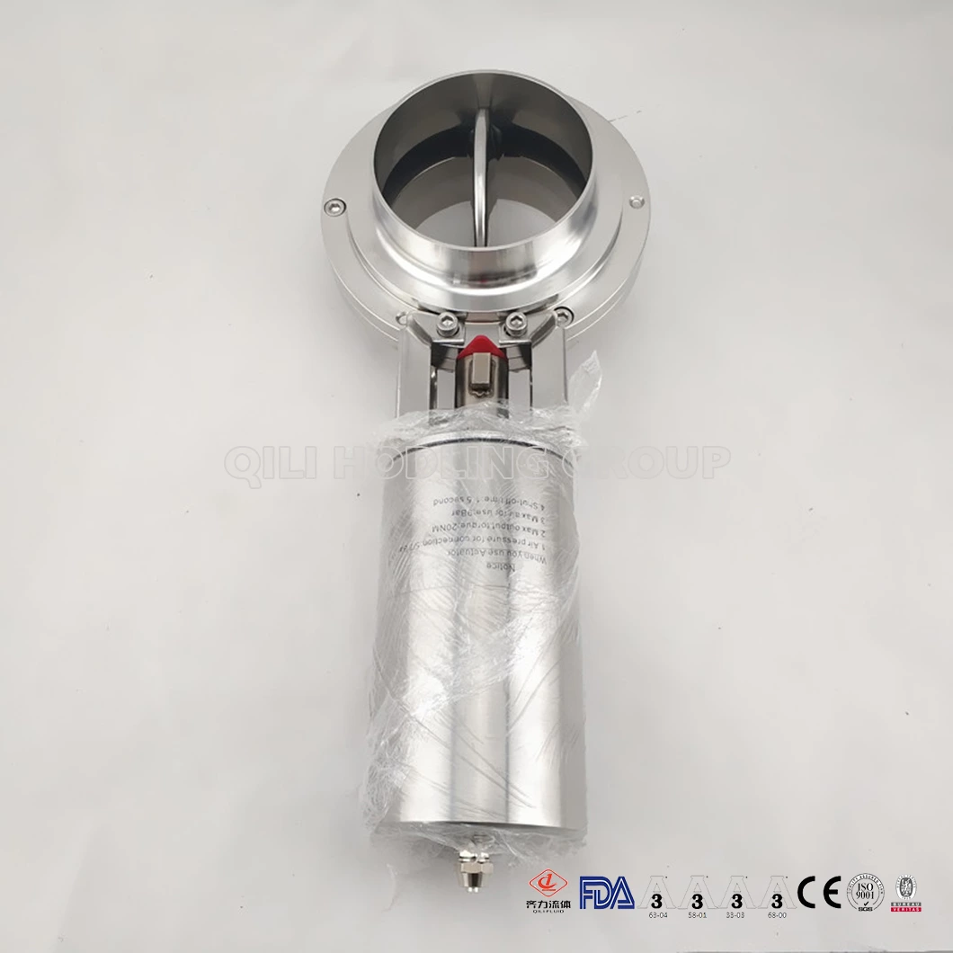 Sanitary Pneumatic Clamp End Butterfly Valve