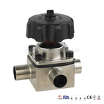 Combination Connection T Tee Type Three Way Sanitary Diaphragm Valve