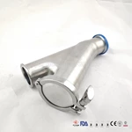 Stainless Steel Y Type BALL CHECK VALVE for Air, Water, Beer Brew Dairy with Clamp Connection meet 3-A