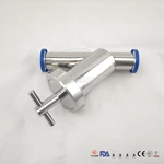 Stainless Steel Y Type BALL CHECK VALVE for Air, Water, Beer Brew Dairy with Clamp Connection meet 3-A