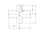 ASME BPE fittings S9RWWWW REDUCING CROSS, TANGENT WELD ENDS