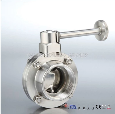 Sanitary Stainless Steel Female Threaded Butterfly Valve