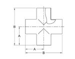 ASME BPE fittings S9WWWW CROSS, TANGENT WELD ENDS