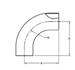 ASME BPE fittings S2S 90 DEGREE ELBOW TANGENT WELD ENDS