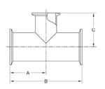 ASME BPE fittings S7RMP REDUCING TEE, CLAMP ENDS