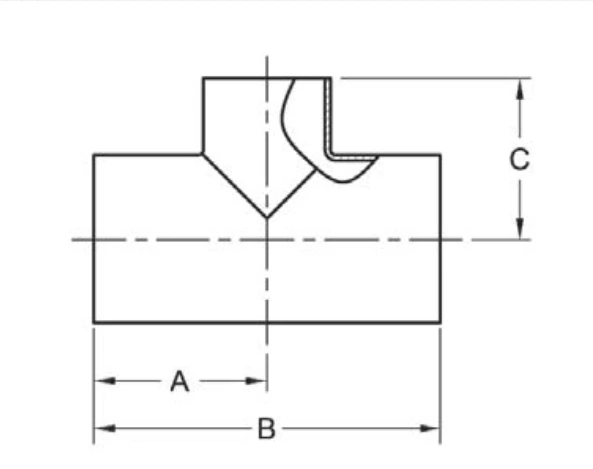 ASME BPE fittings S7RWWW REDUCING TEE TANGENT WELD ENDS