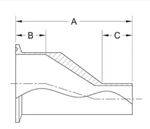 ASME BPE fittings S32SK SHORT ECCENTRIC REDUCER CLAM X WELD END