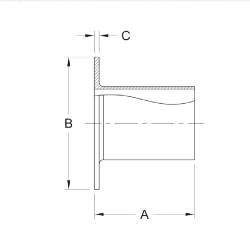 ASME BPE fittings S14WA STUB END TYPE A