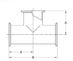 ASME BPE fittings S7MP TEE, CLAMP ENDS
