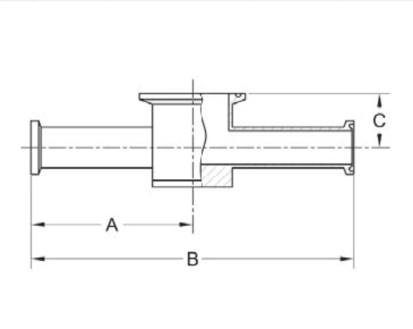 ASME BPE fittings S7IMPS INSTRUMENT TEE, CLAMP ENDS