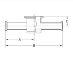 ASME BPE fittings S7IMPS INSTRUMENT TEE, CLAMP ENDS