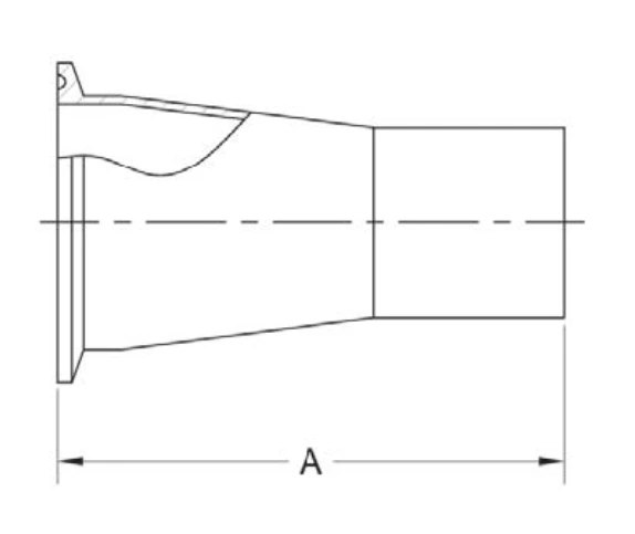 ASME BPE fittings S31K CONCENTRIC REDUCER CLAMP X TANGENT WELD END