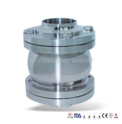 Sanitary Stainless Steel Three Pieces Flange Check Valve