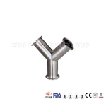 Sanitary stainless steel pipe fittings clamped Y type tee