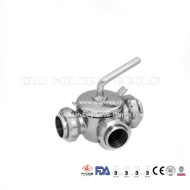 Stainless Steel Dairy Plug Valve with Union