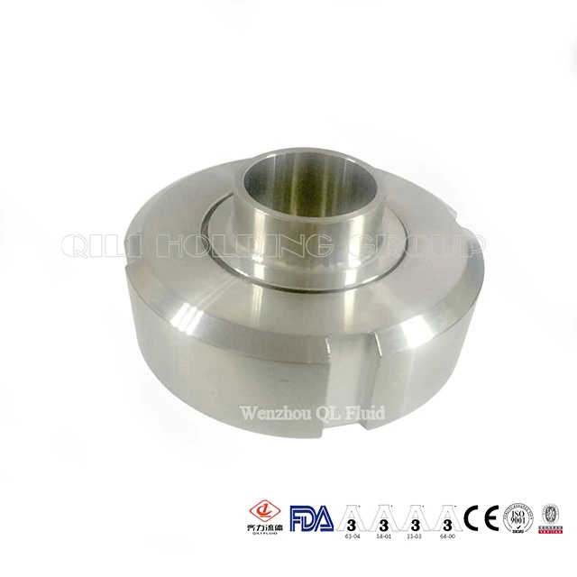 SS304/316L Sanitary Stainless Steel 3A SMS DIN ISO Pipe Fitting Union Round Nut Male Welding Liner