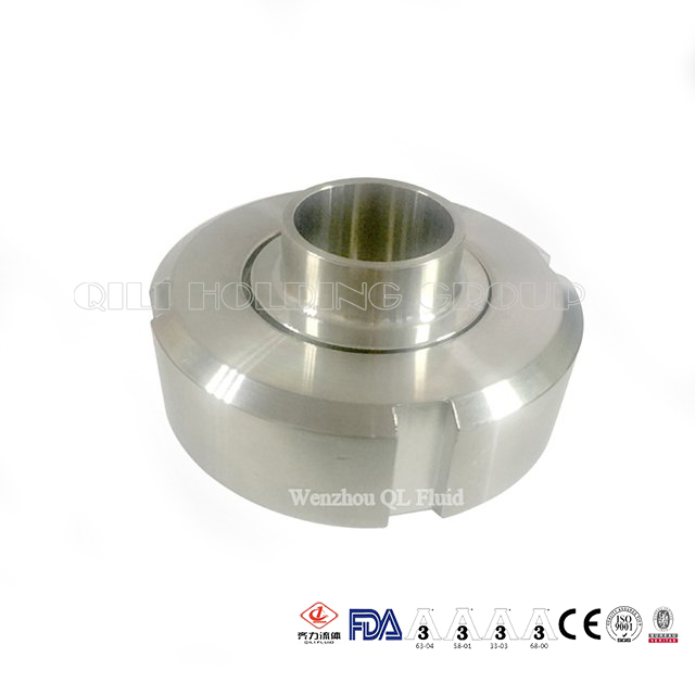 SS304/316L Sanitary Stainless Steel 3A SMS DIN ISO Pipe Fitting Union Round Nut Male Welding Liner