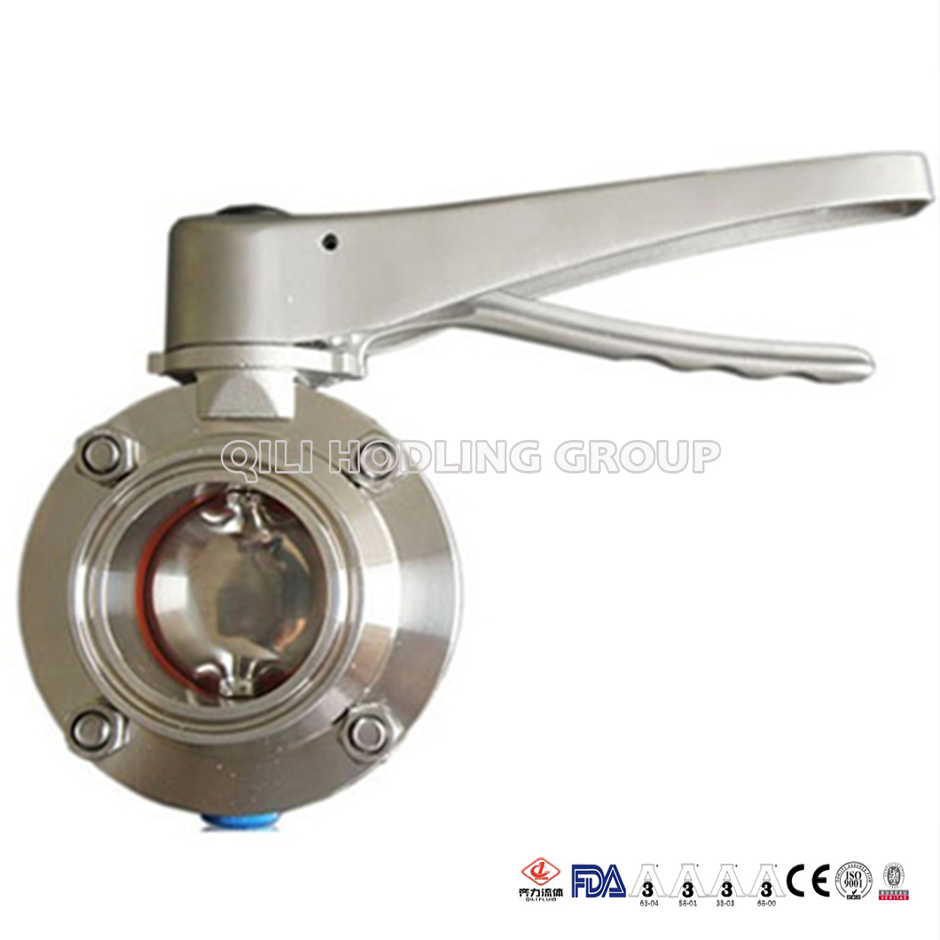 Sanitary Clamp Butterfly Valve with Stainless Steel Handle