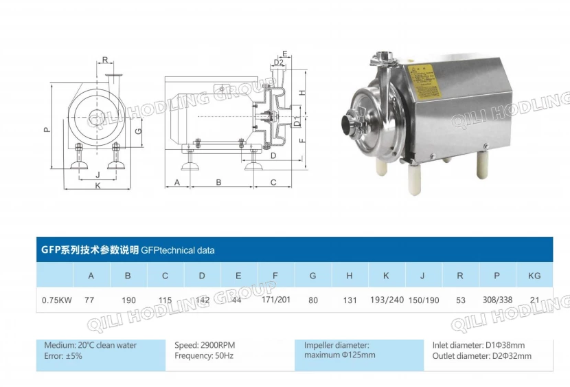 304 And 316 Stainless Steel Sanitary Centrifugal Fluid Pump