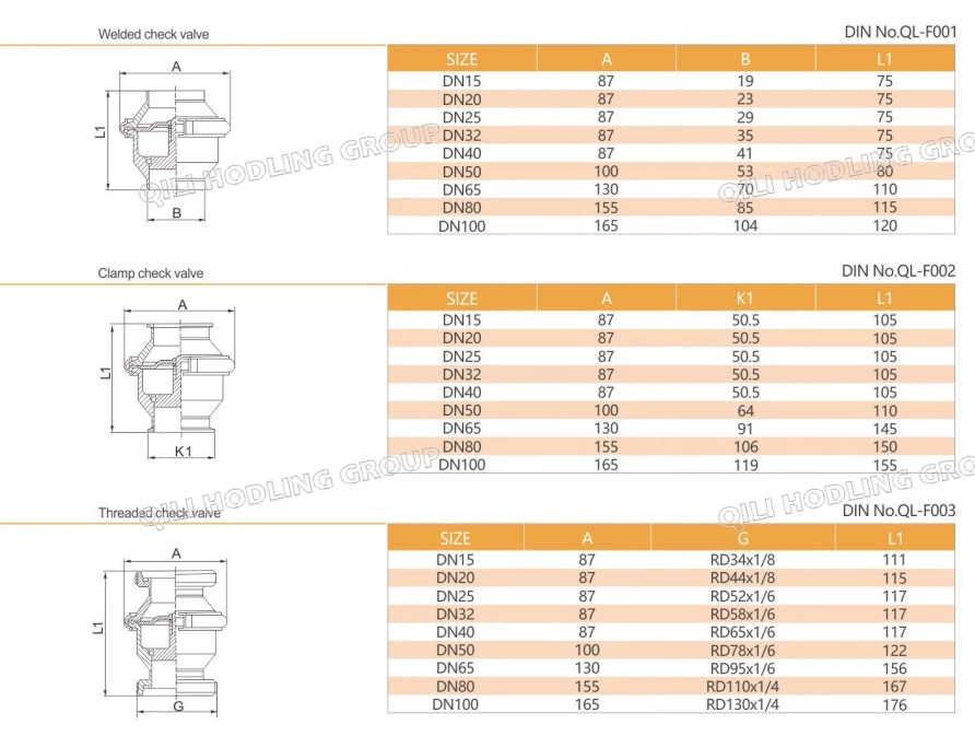 Sanitary Stainless Steel Maled Threaded Check Valve
