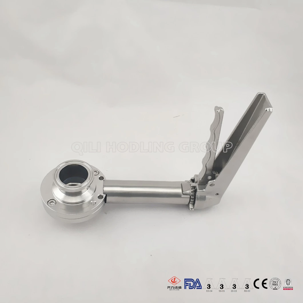 Sanitary Stainless Steel Extension Butterfly Valve And Bracket