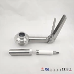 Sanitary Stainless Steel Extension Butterfly Valve And Bracket