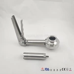 Sanitary Stainless Steel Extension Butterfly Valve And Bracket