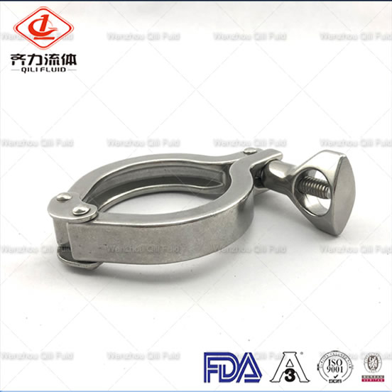 Heavy Duty Sanitary Double Pipe Clamps with Round Nut