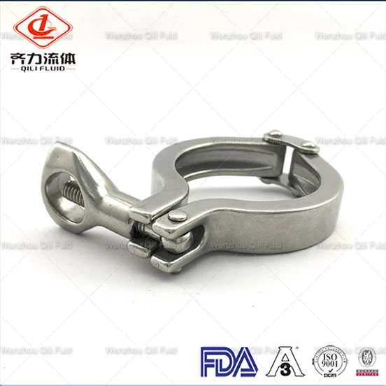 Heavy Duty Sanitary Double Pipe Clamps with Round Nut
