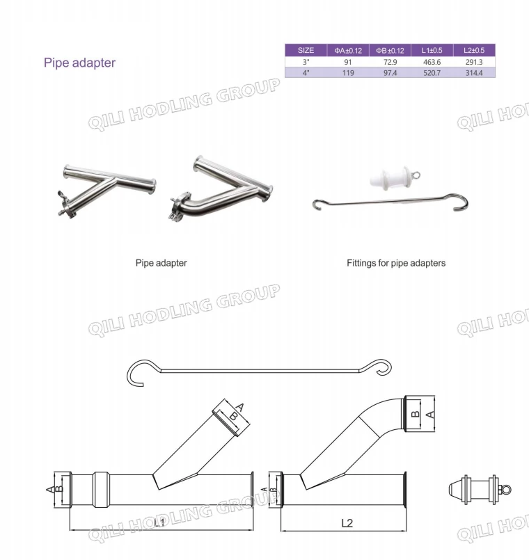 Sanitary SS Tube Tee Y TypeTri-clamped  pipe adapter
