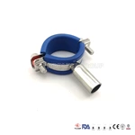 Sanitary Stainless Steel Pipe holder with Blue Sleeve