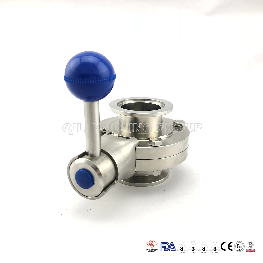 Sanitary 6 Inch Stainless Steel Butterfly Valve, Big Size 3A Butterfly Valve