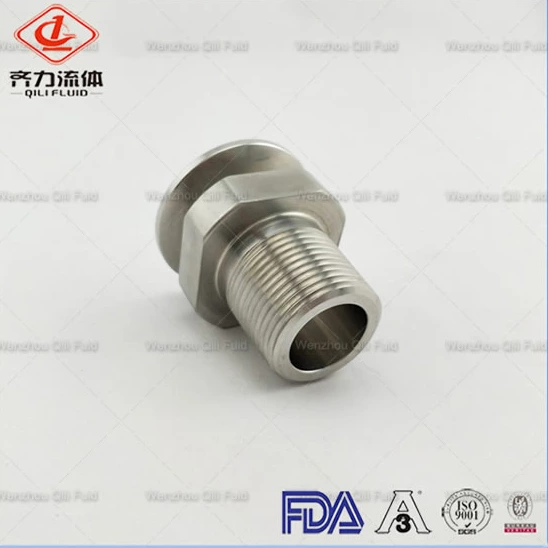 Sanitary SS Tube To Pipe Adapter Ferrule Fitting