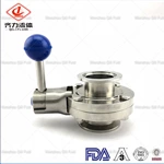 Sanitary Stainless Steel Butterfly Valve with Kf End