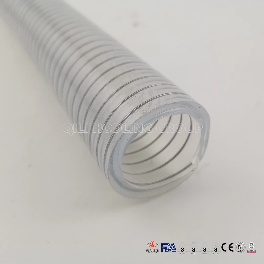 FDA Grade Clear Wire Reinforced Silicone Hose for Food Grade Delivery