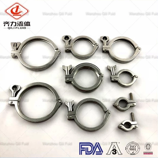 Stainless Steel Pipe Fittings Sanitary Tube Clamp