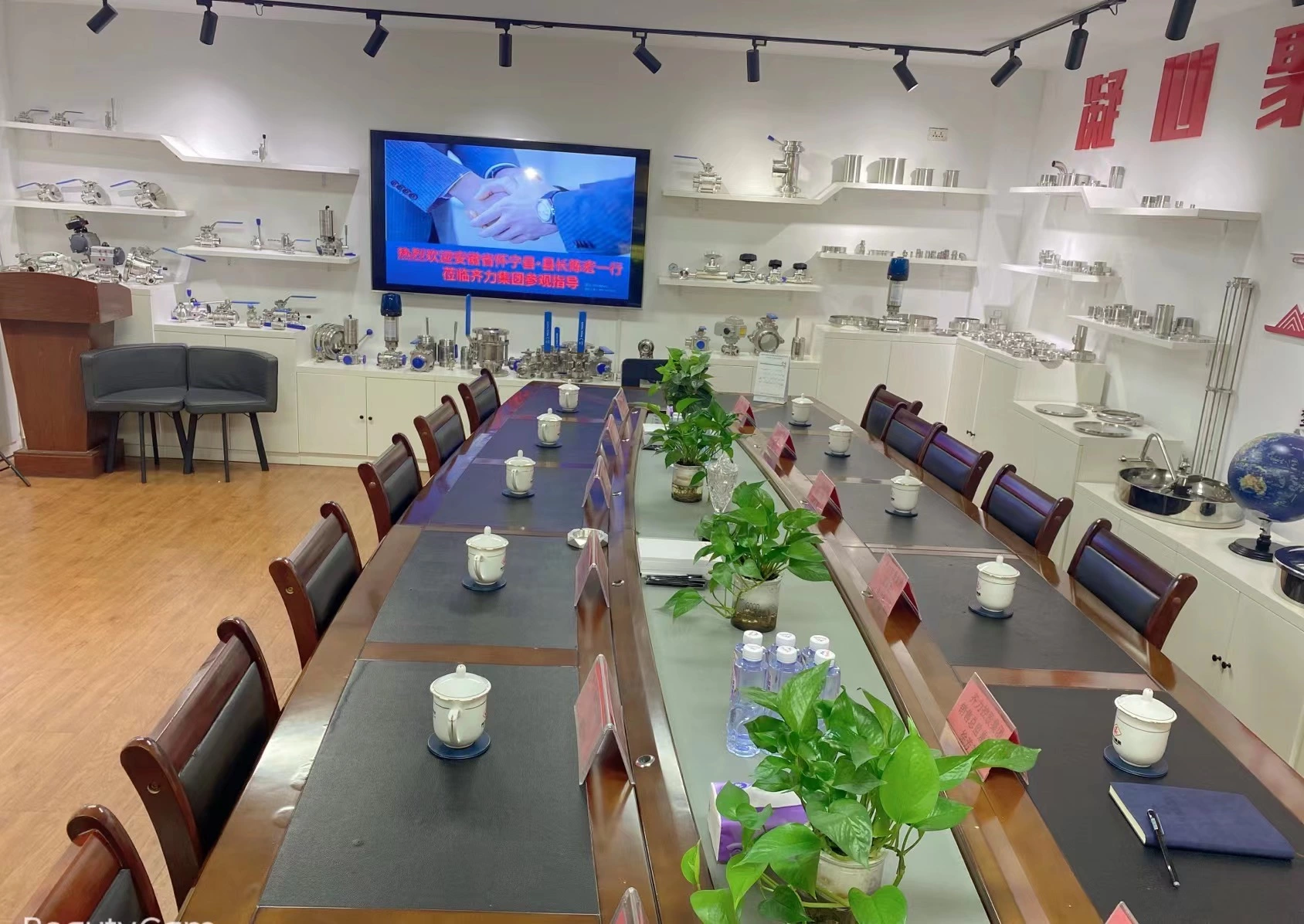 The head of Huaining County, Anhui Province--Chen Hong and other leaders visited the Wenzhou headquarters of Qili Group
